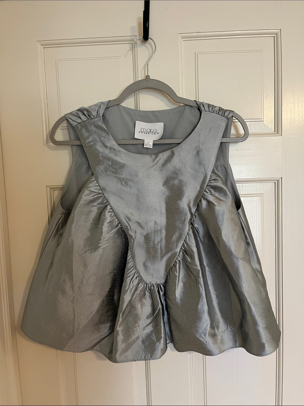 Maeve Silver Gray Satin Tank Top